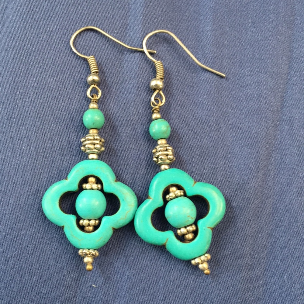 Cute silver and turquoise earrings
